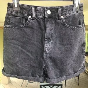 ASOS black denim high wasted shorts